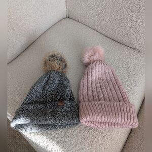 Roots Gray Kids / H&M Kids Pink Toque Set